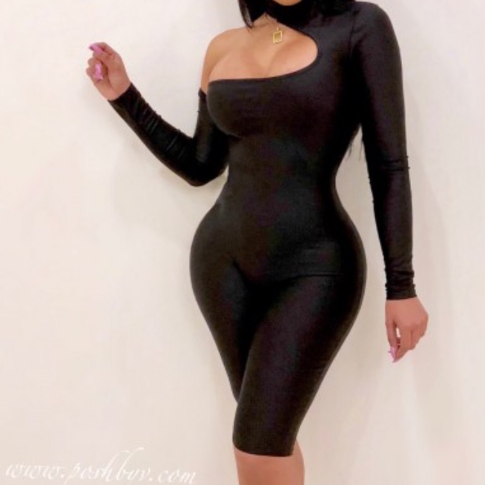 Black biker jumpsuit